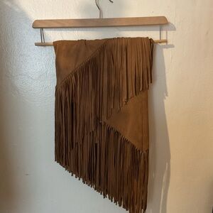 Chico Suede Fringe Midi Skirt